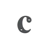 AR740-C-AG Hoppe 55mm Face Fix Letter C - Anthracite Grey Finish &lpar;50022209&rpar;
