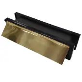 AFTLBFX&sol;30PB Astroflame FX Telescopic Intumescent Letter Box &lpar;30min&rpar; 10 inch Solid Brass &lpar;ABS Plastic Black Frame&rpar;