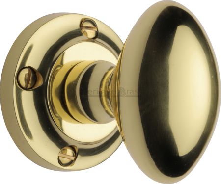 Click Here To Enlarge This Photo Of V960-PB Heritage Brass Mortice Knob on Rose Suffolk Design Polished Brass Finish