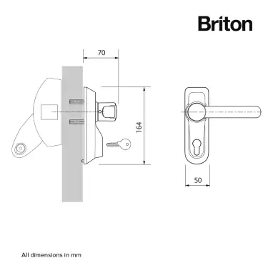 Click Here To Enlarge This Photo Of BRITON 1413&period;LE&period;SE Lever Operated Outside Access Device - Silver