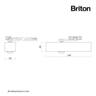 Click Here To Enlarge This Photo Of BRITON 2003&period;SES Fixed Power Size 3 Overhead Door Closer - Silver