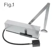 BRITON 9963&sol;01 Fixed Power Size 3 Electromagnetic Hold Open&sol;Free Swing Door Closer - Silver &lpar;Fig 1 - Pull Side Mounted&rpar;