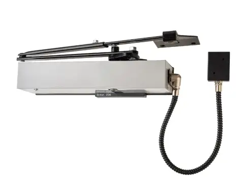Click Here To Enlarge This Photo Of BRITON 9963&sol;66 Fixed Power Size 3 Electromagnetic Hold Open&sol;Free Swing Door Closer - Silver &lpar;Fig 66 - Push Side Mounted&rpar;