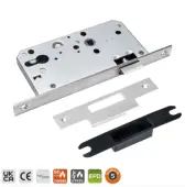 BRITON 5440&period;60&period;S&period;SS DIN Latch Case with Square Corners - 60mm Backset - Satin Stainless Steel
