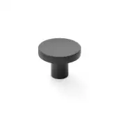 AW802-38-BL - Alexander & Wilks Hanover Knurled Circular Cupboard Knob 38mm - Black