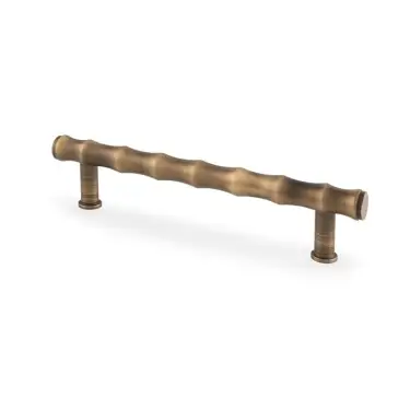 Click Here To Enlarge This Photo Of AW809B-128-AB - Alexander & Wilks Crispin Bamboo T-bar Cupboard Pull Handle - Antique Brass - 128mm Centres