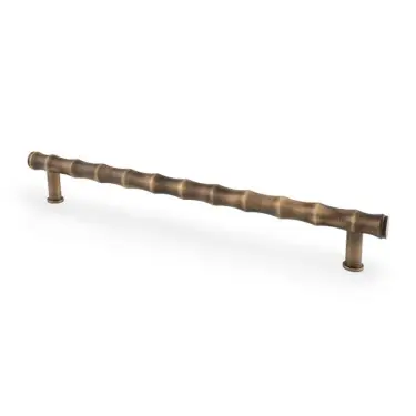 Click Here To Enlarge This Photo Of AW809B-224-AB - Alexander & Wilks Crispin Bamboo T-bar Cupboard Pull Handle - Antique Brass - 224mm Centres