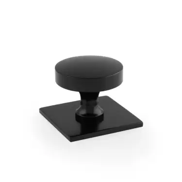 Click Here To Enlarge This Photo Of AW835-38-BL - Alexander & Wilks Bullion Cupboard Knob on Square Backplate - Black