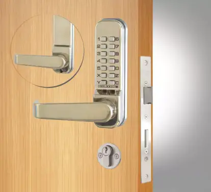 Click Here To Enlarge This Photo Of Codelocks CL420 SS Medium Duty Mechanical Digital Lock with Anti-Panic Mortice Lock - Stainless Steel