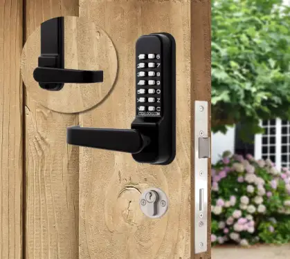 Click Here To Enlarge This Photo Of Codelocks CL420 BK MG Medium Duty Mechanical Digital Lock with Anti-Panic Mortice Lock - Black Marine Grade