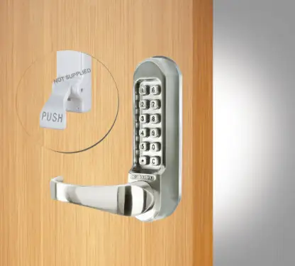 Click Here To Enlarge This Photo Of Codelocks CL505 SS PK Heavy Duty Mechanical Digital Lock with Code Free Option &lpar;Front Plate Only for use with Panic Hardware&rpar; - Stainless Steel