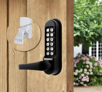Click Here To Enlarge This Photo Of Codelocks CL500 PK BK MG Heavy Duty Mechanical Digital Lock &lpar;Front Plate Only for use with Panic Hardware&rpar; - Black Marine Grade