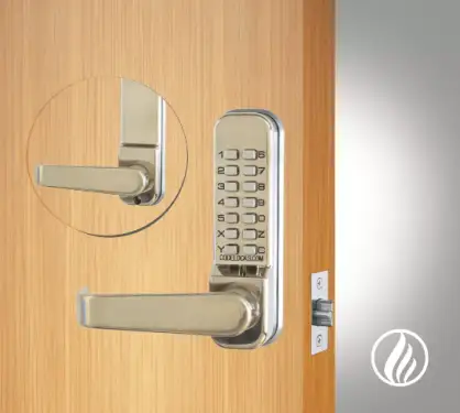 Click Here To Enlarge This Photo Of Codelocks CL410 FIRE RATED Medium Duty Mechanical Digital Lock with 60mm Tubular Latch - Stainless Steel &lpar;90670&rpar;