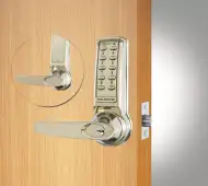 Codelocks CL4010 FIRE RATED Medium Duty Electronic Digital Lock with 60mm Tubular Latch & Hold Open Function - Brushed Steel &lpar;96941&rpar;