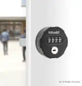 Codelocks KL10 BK PU KitLock Mechanical Digital Combination Lock with Key Override - Black &lpar;Public Function&rpar;