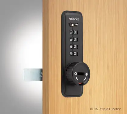 Click Here To Enlarge This Photo Of Codelocks KL15 BK PT KitLock Mechanical Digit Combination Lock &lpar;Vertical - Private&rpar; - Black