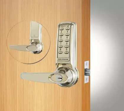 Click Here To Enlarge This Photo Of Codelocks CL4010 SS Medium Duty Electronic Digital Lock with 60mm Tubular Latch&comma; Key Override & Code Free Option - Stainless Steel