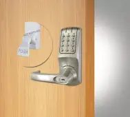 Codelocks CL5000 BS PK Heavy Duty Electronic Digital Lock with Key Override &lpar;Front Plate Only for use with Panic Hardware&rpar; - Brushed Steel