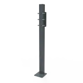 112501&sol;DG Fitzroy of London Floor Mounting Post and Adaption Kit for DDGR-B and DDGR-BP &lpar;Mild Steel&rpar; 1000mm - Dark Grey &lpar;RAL 7016&rpar;