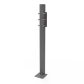 112501&sol;GY Fitzroy of London Floor Mounting Post and Adaption Kit for DDGR-B and DDGR-BP &lpar;Mild Steel&rpar; 1000mm - Grey &lpar;RAL 7005&rpar;
