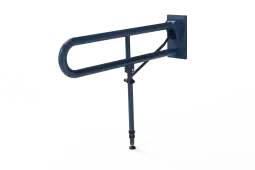 115SC&sol;DB Fitzroy of London 800mm Friction Hinged Support Rail &lpar;Stainless Steel&rpar; with Concealed Fixings & Support Leg - Dark Blue &lpar;RAL 5011&rpar;