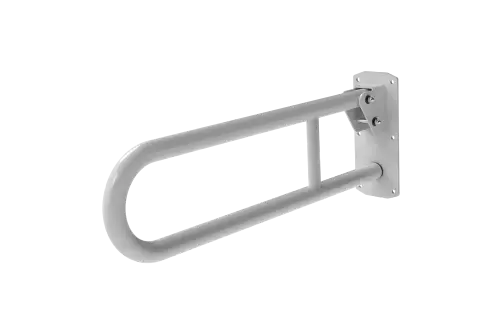 Click Here To Enlarge This Photo Of 211865&sol;WH Fitzroy of London 650mm Lift and Lock Hinged Support Rail &lpar;Stainless Steel&rpar; with Exposed Fixings - White &lpar;RAL 9016&rpar;