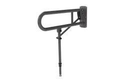 211965&sol;GY Fitzroy of London 650mm Lift and Lock Hinged Support Rail &lpar;Stainless Steel&rpar; with Exposed Fixings & Support Legs - Grey &lpar;RAL 7005&rpar;