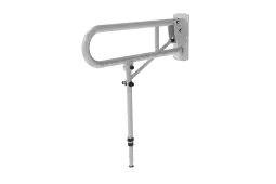 211965&sol;WH Fitzroy of London 650mm Lift and Lock Hinged Support Rail &lpar;Stainless Steel&rpar; with Exposed Fixings & Support Legs - White &lpar;RAL 9016&rpar;