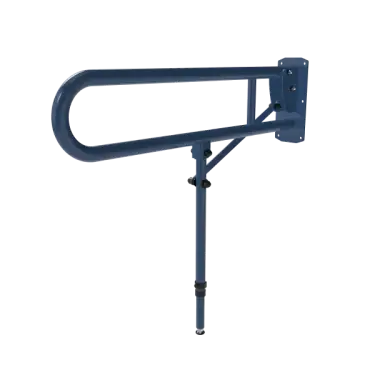 Click Here To Enlarge This Photo Of 211980&sol;DB Fitzroy of London 800mm Lift and Lock Hinged Support Rail &lpar;Stainless Steel&rpar; with Exposed Fixings & Support Legs - Dark Blue &lpar;RAL 5011&rpar;