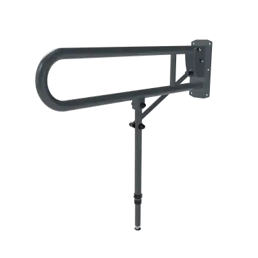 Click Here To Enlarge This Photo Of 211980&sol;DG Fitzroy of London 800mm Lift and Lock Hinged Support Rail &lpar;Stainless Steel&rpar; with Exposed Fixings & Support Legs - Dark Grey &lpar;RAL 7016&rpar;