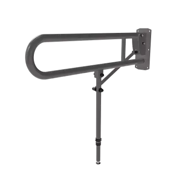 Click Here To Enlarge This Photo Of 211980&sol;GY Fitzroy of London 800mm Lift and Lock Hinged Support Rail &lpar;Stainless Steel&rpar; with Exposed Fixings & Support Legs - Grey &lpar;RAL 7005&rpar;