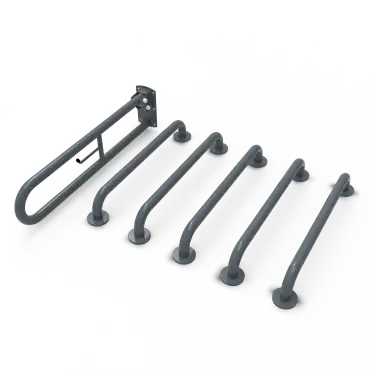 Click Here To Enlarge This Photo Of 230003&sol;DG Fitzroy of London &lpar;Rail Only&rpar; Doc M Toilet Pack &lpar;Mild Steel&rpar; with Concealed Fixings - Dark Grey &lpar;RAL 7016&rpar;