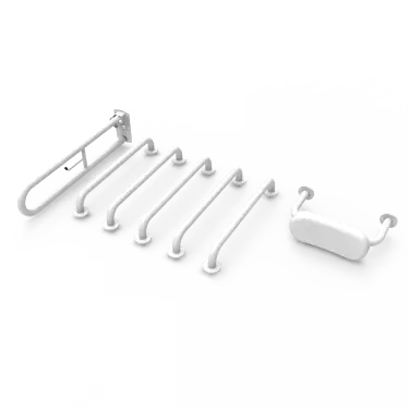 Click Here To Enlarge This Photo Of 230004&sol;WH Fitzroy of London &lpar;Rail Only&rpar; Doc M Toilet Pack &lpar;Mild Steel&rpar; with Concealed Fixings & Back Rest Rail - White