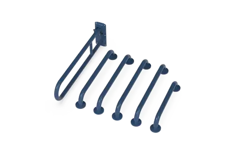 Click Here To Enlarge This Photo Of 230005&sol;DB Fitzroy of London &lpar;Rail Only&rpar; Doc M Toilet Pack &lpar;Stainless Steel&rpar; with Concealed Fixings - Dark Blue &lpar;RAL 5011&rpar;