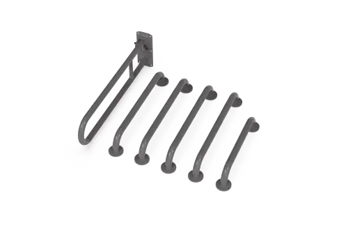 Click Here To Enlarge This Photo Of 230005&sol;GY Fitzroy of London &lpar;Rail Only&rpar; Doc M Toilet Pack &lpar;Stainless Steel&rpar; with Concealed Fixings - Grey &lpar;RAL 7005&rpar;