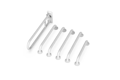 Click Here To Enlarge This Photo Of 230005&sol;WH Fitzroy of London &lpar;Rail Only&rpar; Doc M Toilet Pack &lpar;Stainless Steel&rpar; with Concealed Fixings - White