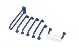 230006&sol;DB Fitzroy of London &lpar;Rail Only&rpar; Doc M Toilet Pack &lpar;Stainless Steel&rpar; with Concealed Fixings & Back Rest Rail - Dark Blue