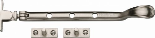 Click Here To Enlarge This Photo Of V990 8-SN Heritage Brass Casement Window Stay Spoon Pattern 8" Satin Nickel Finish