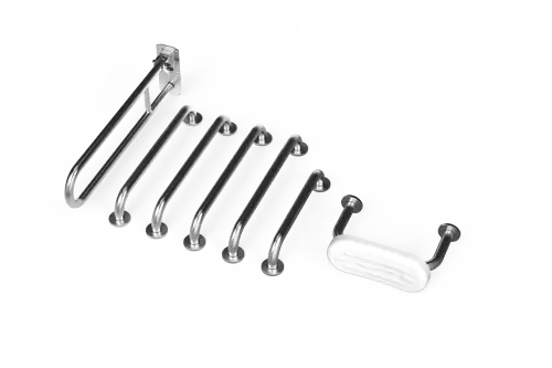 Click Here To Enlarge This Photo Of 230006&sol;SS Fitzroy of London &lpar;Rail Only&rpar; Doc M Toilet Pack &lpar;Stainless Steel&rpar; with Concealed Fixings & Back Rest Rail - Satin