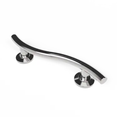Click Here To Enlarge This Photo Of 310248&sol;SP Fitzroy of London 480mm Contemporary Curved Grab Rail &lpar;Stainless Steel&rpar; with Concealed Nylon Flange - Polished
