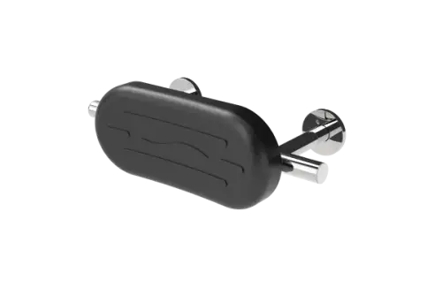 Click Here To Enlarge This Photo Of 311300&sol;SP Fitzroy of London Luxury Stainless Steel Back Rest Rail with Concealed Fixings & Black Polyurethane Pad &lpar;Overall Projection 220mm&rpar; - Polished
