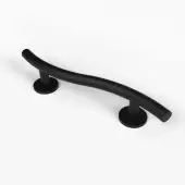 311648&sol;MB Fitzroy of London 480mm Luxury Curved Grab Rail &lpar;Stainless Steel&rpar; with Concealed Fixings - Matt Black &lpar;RAL 9005&rpar;