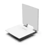 331003&sol;WH Fitzroy of London Contemporary Slimline Wall Mounted Shower Seat with Back Rest and White Pads