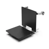 331004&sol;BL Fitzroy of London Removable Contemporary Slimline Wall Mounted Shower Seat with Back Rest and Black Pads