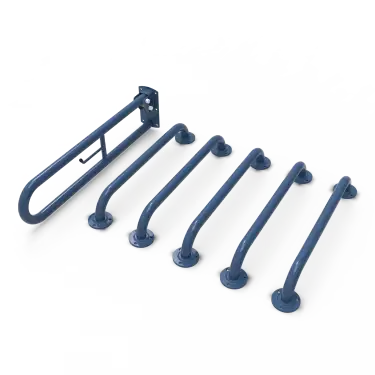 Click Here To Enlarge This Photo Of BCCDMT-0&sol;DB Fitzroy of London &lpar;Rail Only&rpar; Doc M Toilet Pack &lpar;Mild Steel&rpar; with Exposed Fixings - Dark Blue &lpar;RAL 5011&rpar;