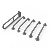 BCCDMT-0&sol;GY Fitzroy of London &lpar;Rail Only&rpar; Doc M Toilet Pack &lpar;Mild Steel&rpar; with Exposed Fixings - Grey &lpar;RAL 7005&rpar;