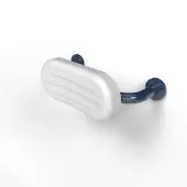BR-220SC&sol;DB Fitzroy of London Stainless Steel Back Rest Rail with Concealed Fixings &lpar;220mm Projection&rpar;  White Pad with Dark Blue Rail &lpar;RAL 5011&rpar;