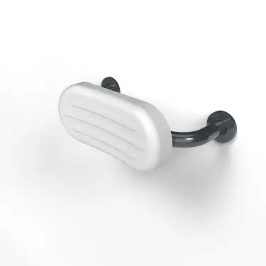 Click Here To Enlarge This Photo Of BR-220SC&sol;DG Fitzroy of London Stainless Steel Back Rest Rail with Concealed Fixings &lpar;220mm Projection&rpar;  White Pad with Dark Grey Rail &lpar;RAL 7016&rpar;