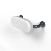 BR-220SC&sol;DG Fitzroy of London Stainless Steel Back Rest Rail with Concealed Fixings &lpar;220mm Projection&rpar;  White Pad with Dark Grey Rail &lpar;RAL 7016&rpar;