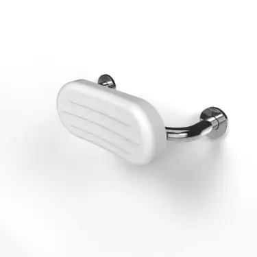 Click Here To Enlarge This Photo Of BR-220SC&sol;SP Fitzroy of London Stainless Steel Back Rest Rail with Concealed Fixings &lpar;220mm Projection&rpar;  White Pad with Polished Stainless Steel Rail